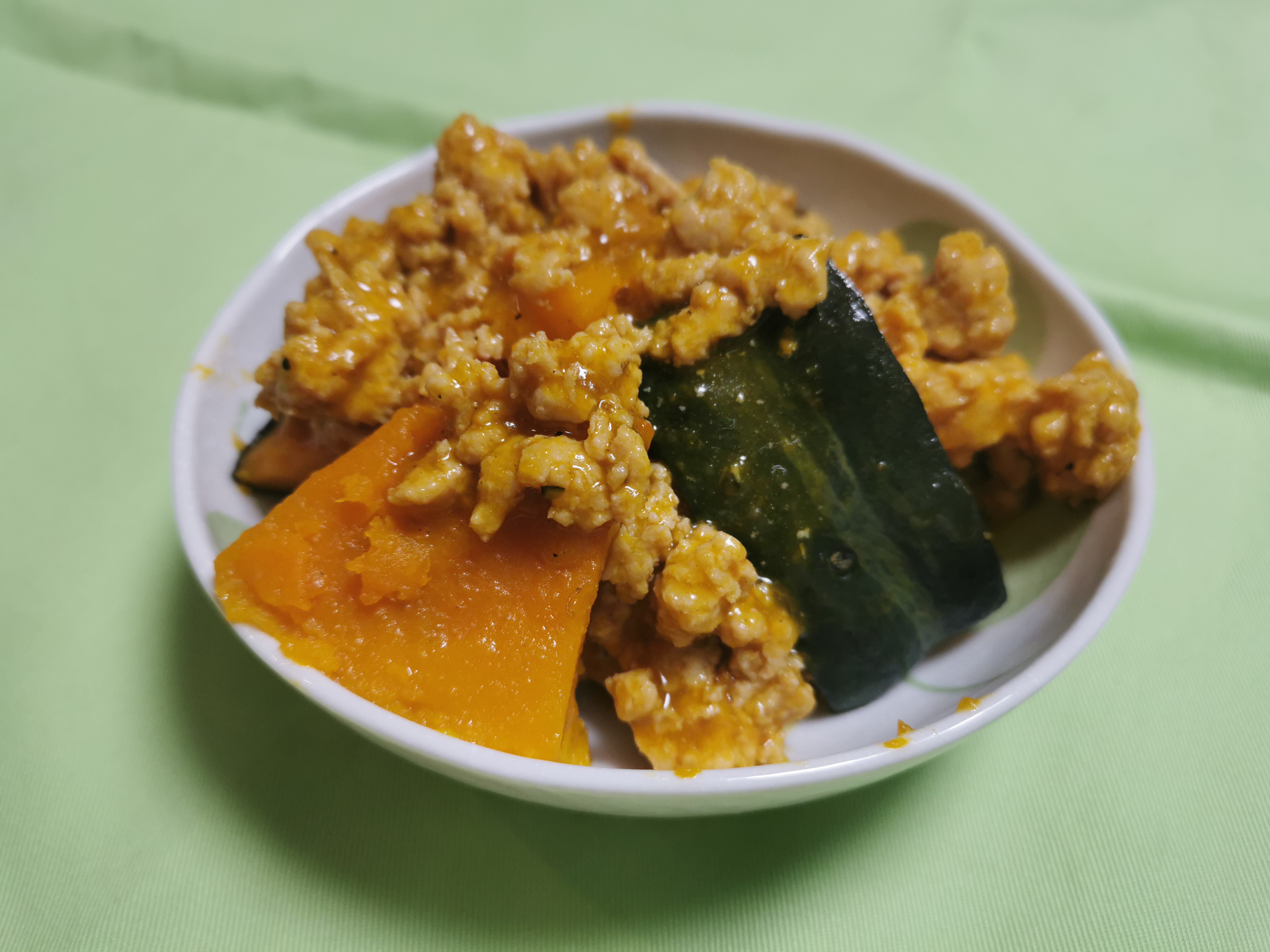 バーミキュラで作ったかぼちゃの鳥そぼろあんの完成した写真